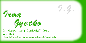 irma gyetko business card